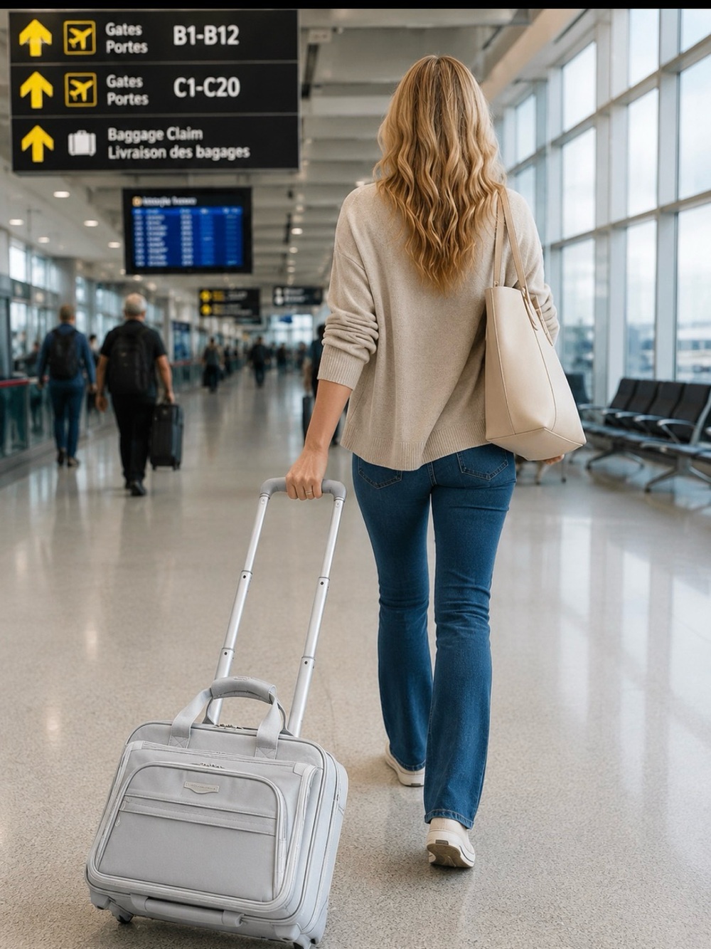 DELSEY 2 Wheel Overnighter Carry On Bag Suitcase Silver Grey 18x13x8"